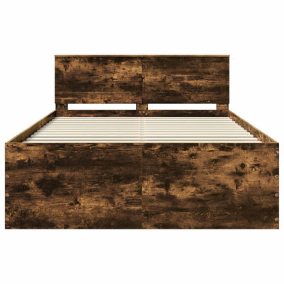 Struttura del letto Rovere fumé 160 x 200 cm Legno multistrato