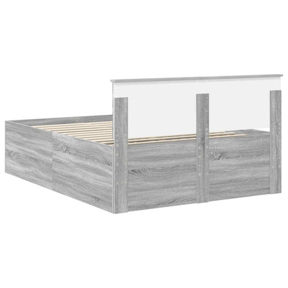 Struttura del letto con testiera Grigio Sonoma 160 x 200 cm | homemem39