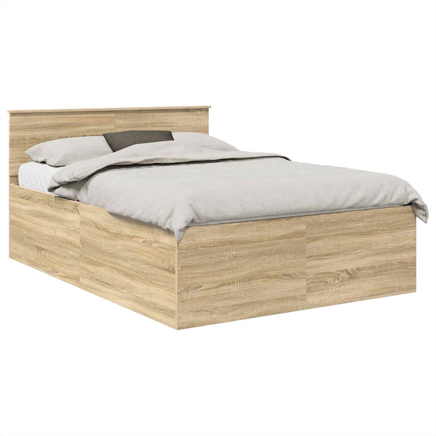 Struttura del letto con testiera Rovere Sonoma 150 x 200 cm | homemem39