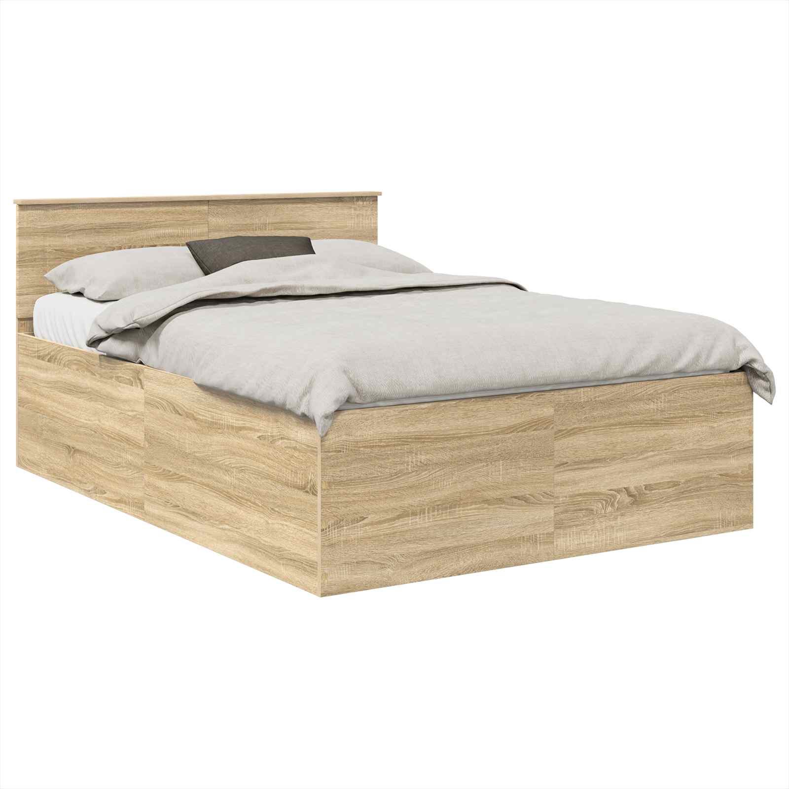 Struttura del letto con testiera Rovere Sonoma 150 x 200 cm | homemem39