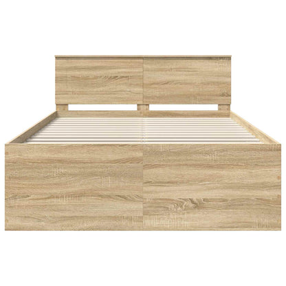 Struttura del letto con testiera Rovere Sonoma 150 x 200 cm | homemem39
