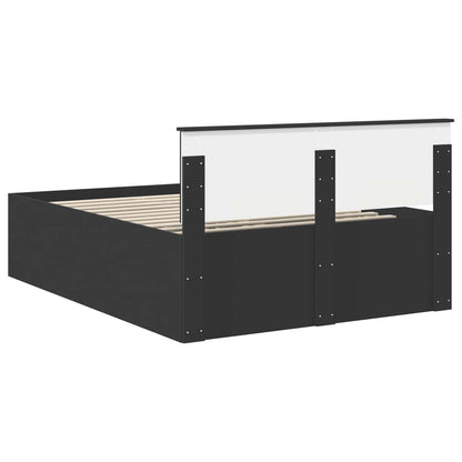 Struttura del letto Nero 140 x 190 cm Legno multistrato | homemem39