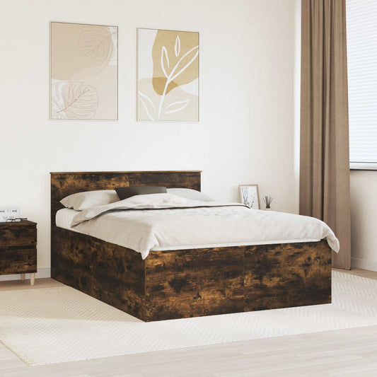 Struttura del letto Rovere fumé 140 x 190 cm Legno multistrato