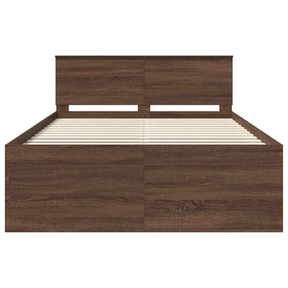 Struttura del letto con testiera Rovere Marrone 140 x 200 cm