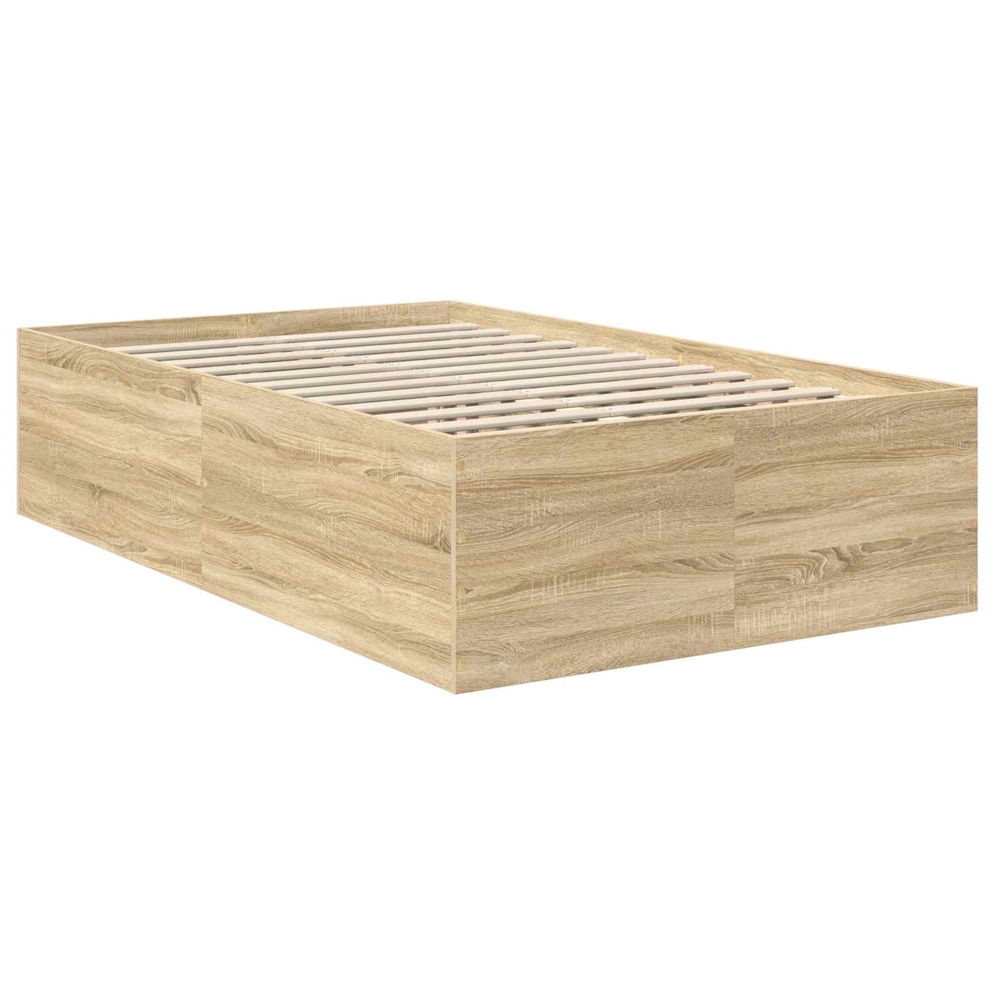 Struttura del letto con testiera Rovere Sonoma 135 x 190 cm