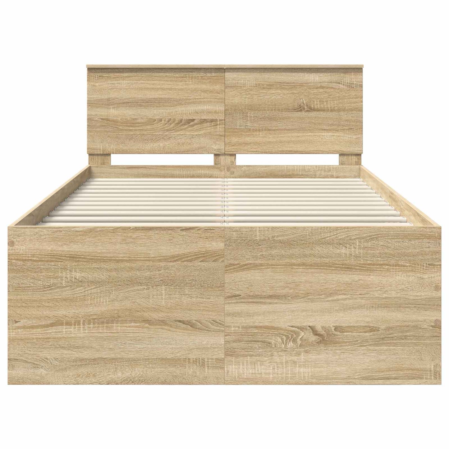 Struttura del letto con testiera Rovere Sonoma 135 x 190 cm