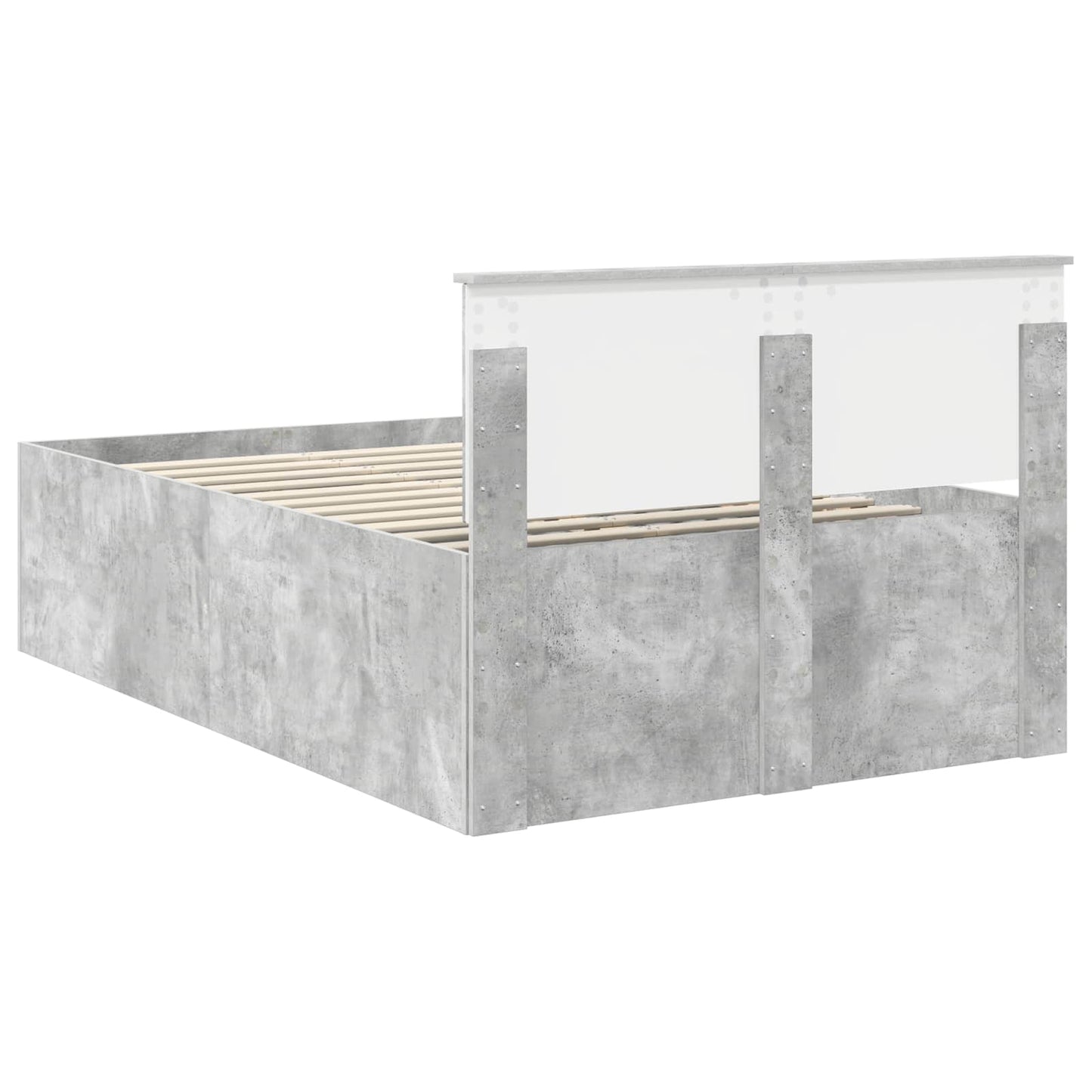 Struttura del letto con testiera Grigio cemento 135 x 190 cm