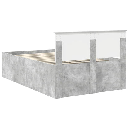 Struttura del letto con testiera Grigio cemento 135 x 190 cm