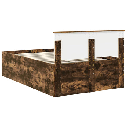 Struttura del letto Rovere fumé 135 x 190 cm Legno multistrato