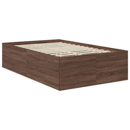 Struttura del letto con testiera Rovere Marrone 135 x 190 cm