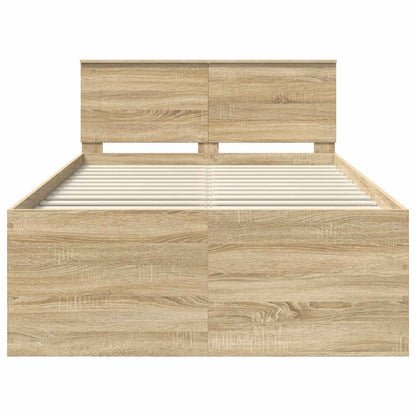 Struttura del letto con testiera Rovere Sonoma 120 x 190 cm
