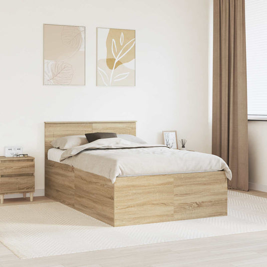 Struttura del letto con testiera Rovere Sonoma 120 x 200 cm