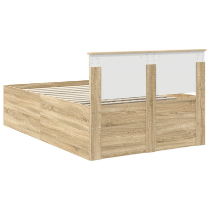 Struttura del letto con testiera Rovere Sonoma 120 x 200 cm | homemem39