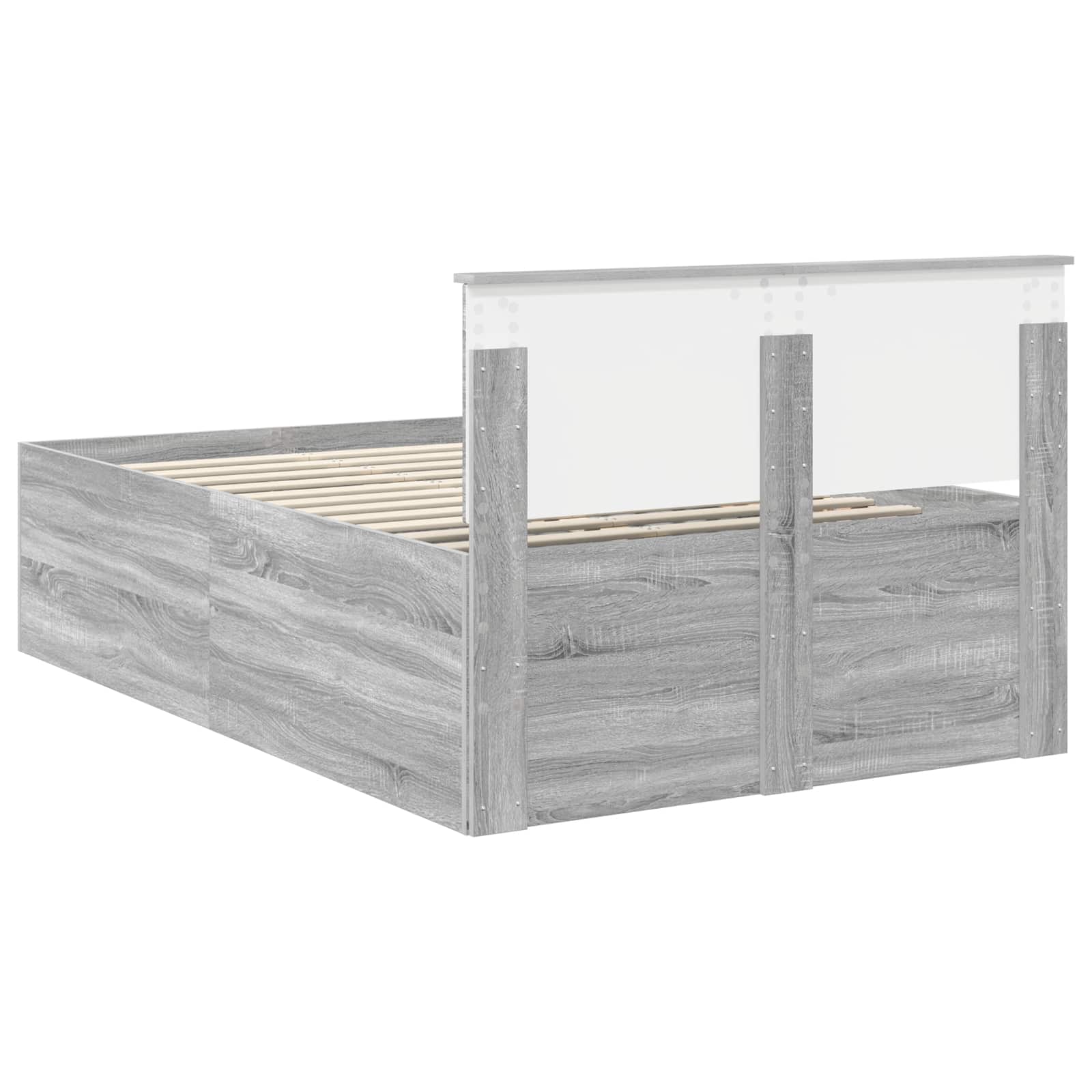 Struttura del letto con testiera Grigio Sonoma 120 x 200 cm | homemem39