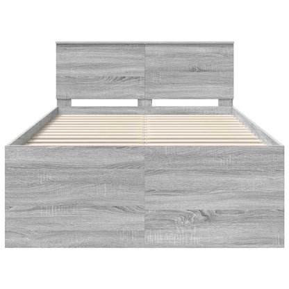 Struttura del letto con testiera Grigio Sonoma 120 x 200 cm | homemem39