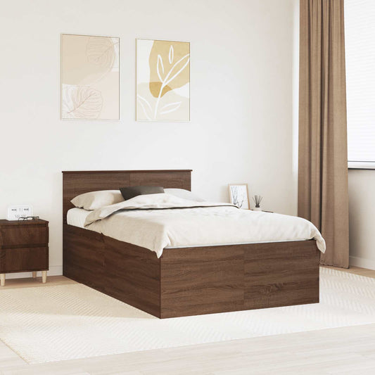 Struttura del letto con testiera Rovere Marrone 120 x 200 cm