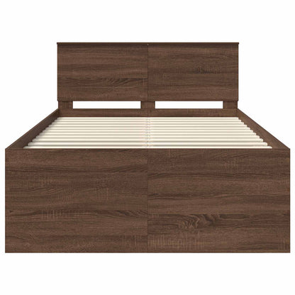 Struttura del letto con testiera Rovere Marrone 120 x 200 cm