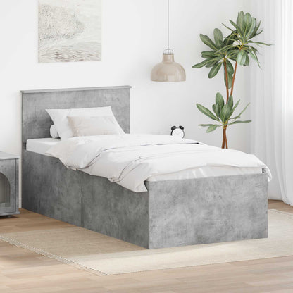 Struttura del letto con testiera Grigio cemento 120 x 200 cm