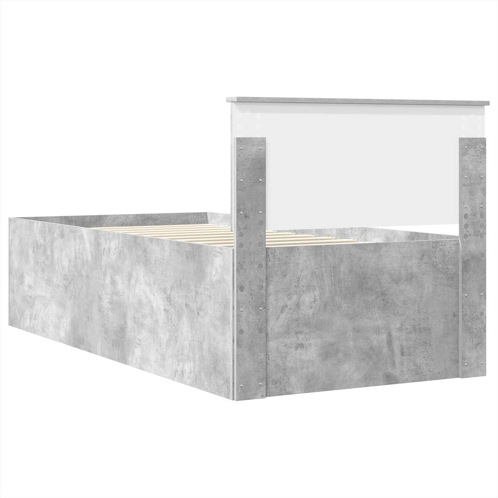 Struttura del letto con testiera Grigio cemento 120 x 200 cm | homemem39