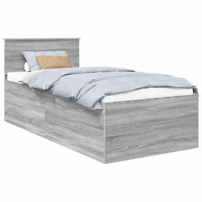 Struttura del letto con testiera Grigio Sonoma 120 x 200 cm