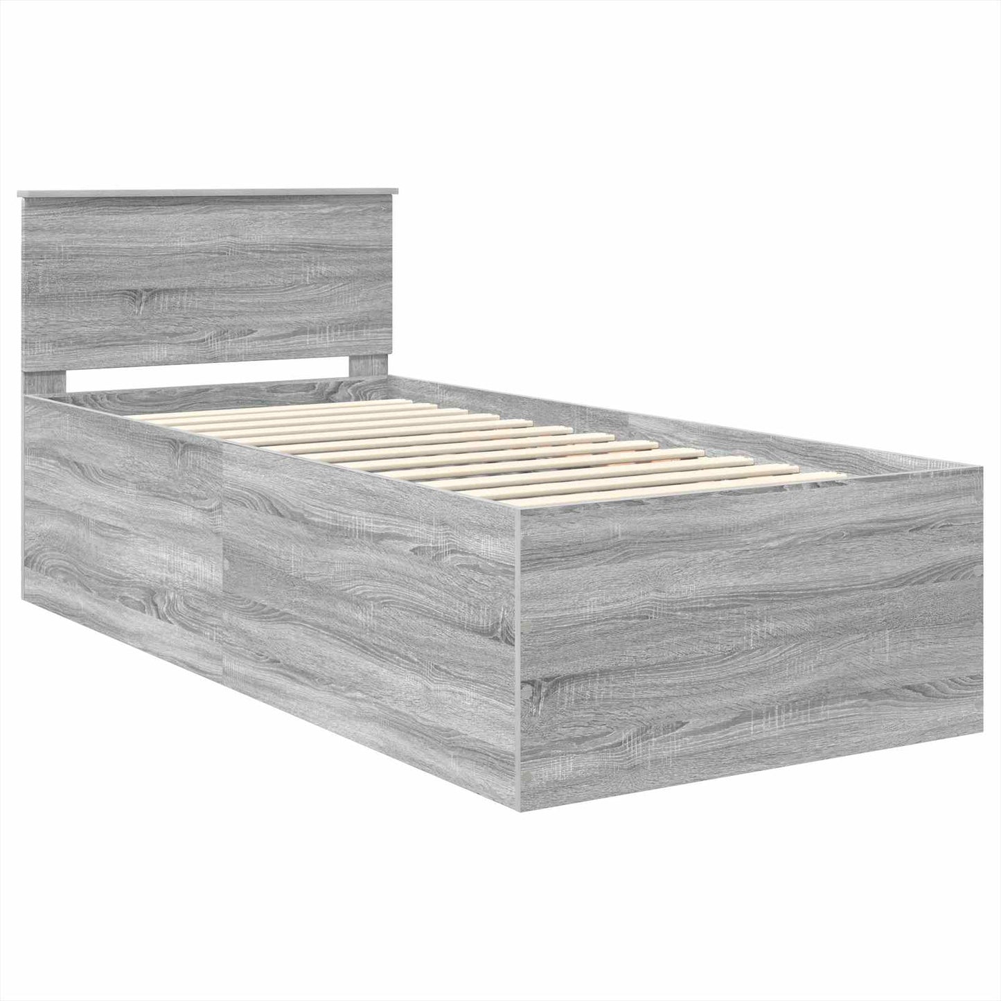 Struttura del letto con testiera Grigio Sonoma 120 x 200 cm
