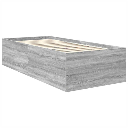 Struttura del letto con testiera Grigio Sonoma 120 x 200 cm