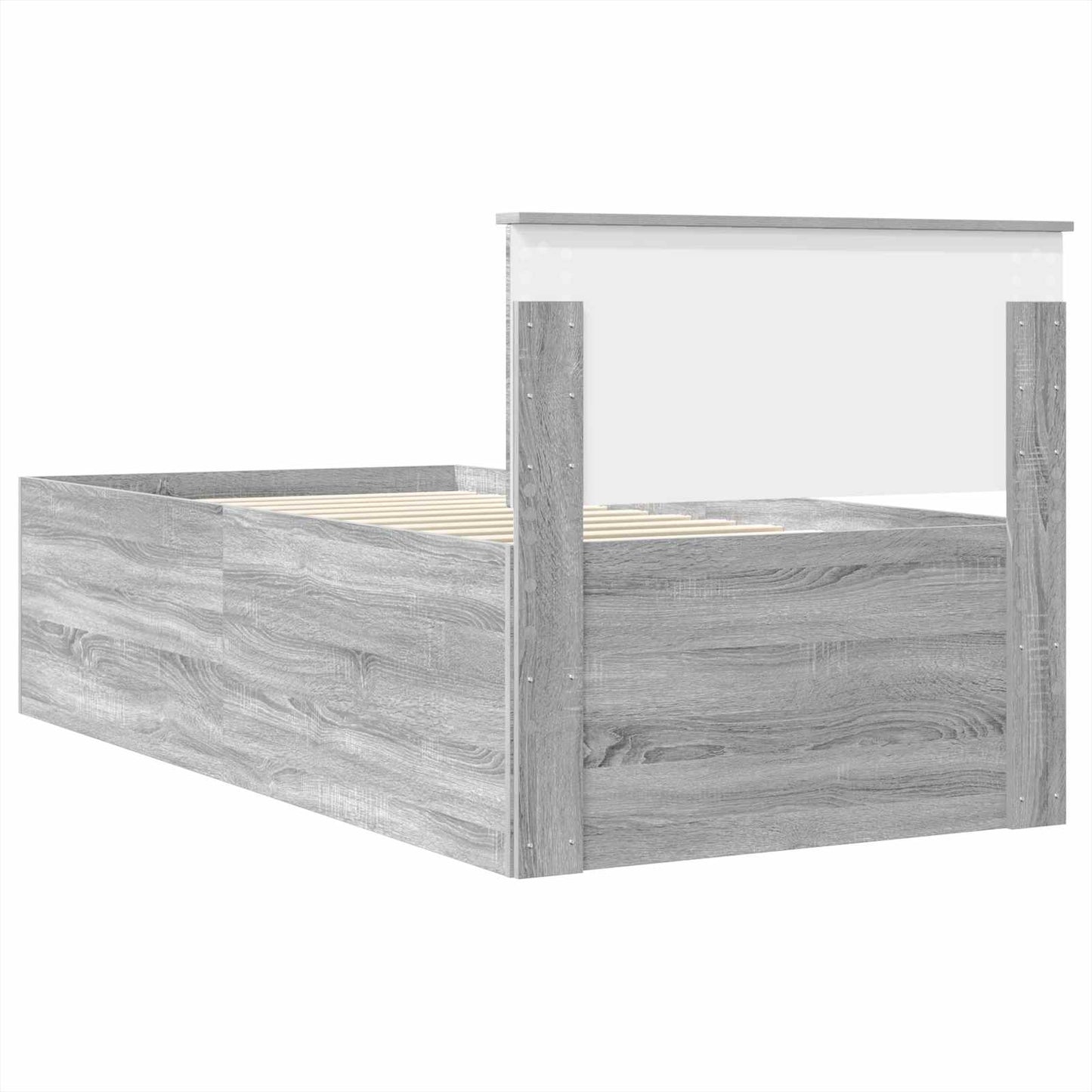 Struttura del letto con testiera Grigio Sonoma 120 x 200 cm | homemem39