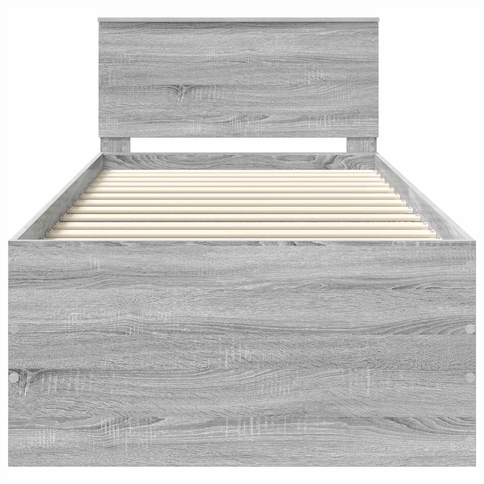 Struttura del letto con testiera Grigio Sonoma 120 x 200 cm | homemem39
