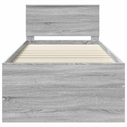 Struttura del letto con testiera Grigio Sonoma 120 x 200 cm | homemem39