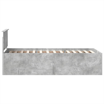 Struttura del letto con testiera Grigio cemento 90 x 190 cm