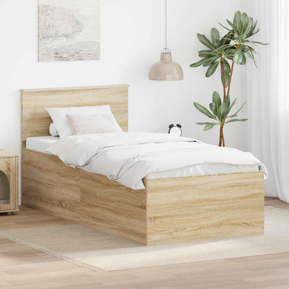 Struttura del letto Rovere Sonoma 90 x 200 cm Legno multistrato