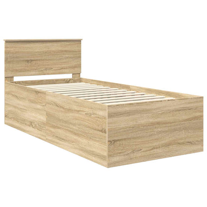 Struttura del letto Rovere Sonoma 75 x 190 cm Legno multistrato