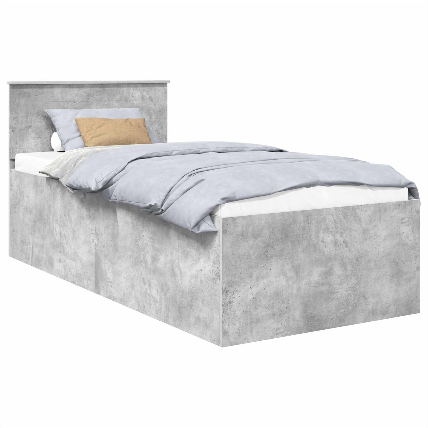 Struttura del letto con testiera Grigio cemento 75 x 190 cm