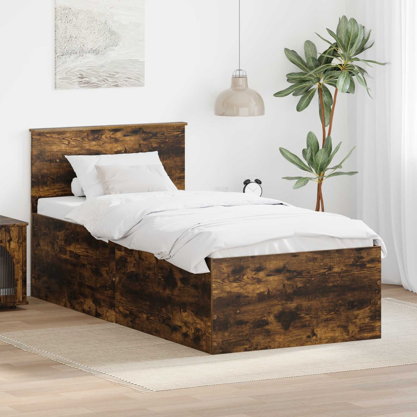 Struttura del letto Rovere fumé 75 x 190 cm Legno multistrato