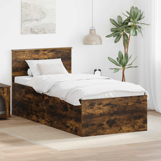 Struttura del letto Rovere fumé 75 x 190 cm Legno multistrato