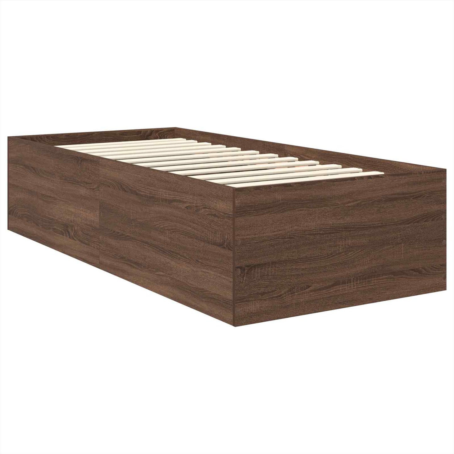 Struttura del letto con testiera Rovere Marrone 75 x 190 cm