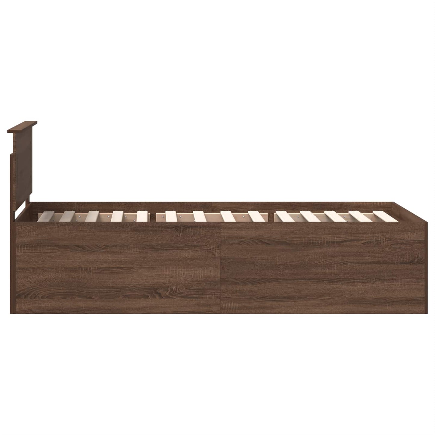 Struttura del letto con testiera Rovere Marrone 75 x 190 cm