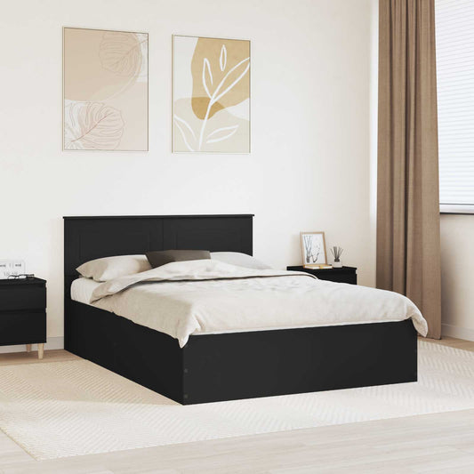 Struttura del letto Nero 150 x 200 cm Legno multistrato | homemem39