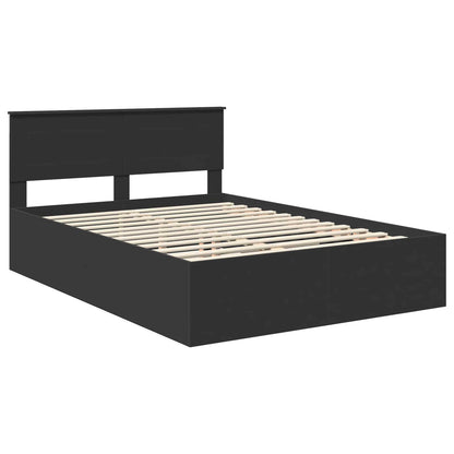 Struttura del letto Nero 150 x 200 cm Legno multistrato | homemem39