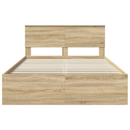Struttura del letto con testiera Rovere Sonoma 150 x 200 cm | homemem39