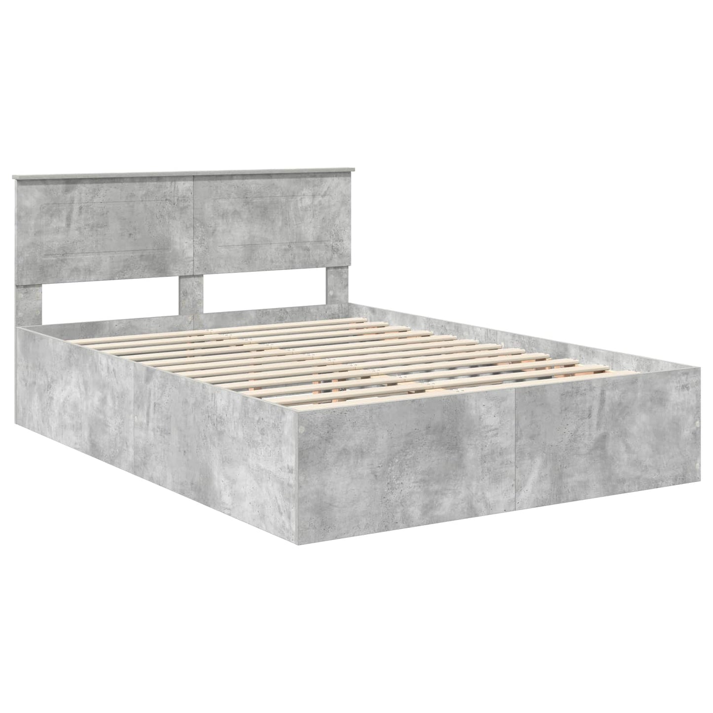 Struttura del letto con testiera Grigio cemento 150 x 200 cm