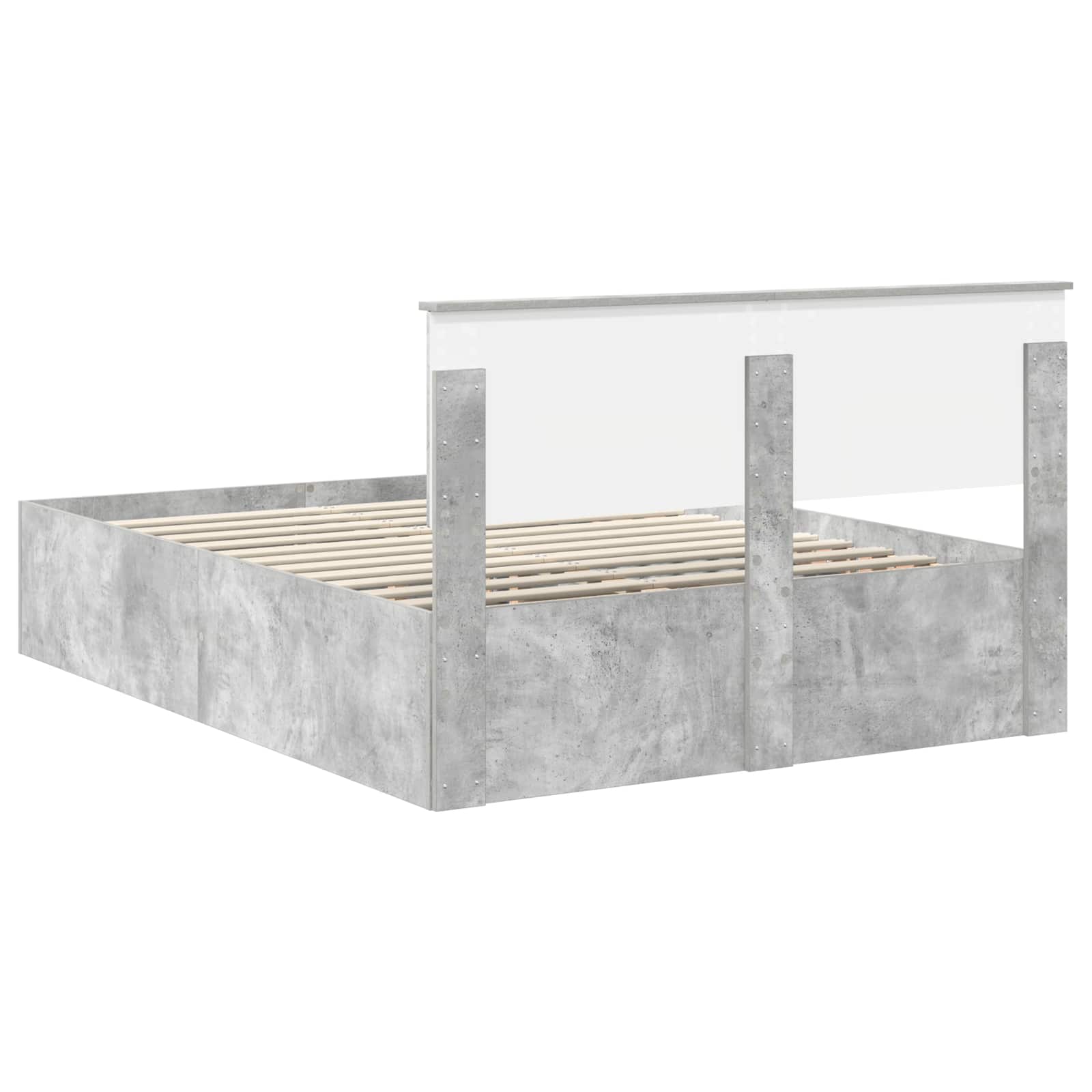 Struttura del letto con testiera Grigio cemento 150 x 200 cm | homemem39
