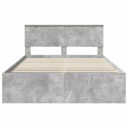 Struttura del letto con testiera Grigio cemento 150 x 200 cm | homemem39