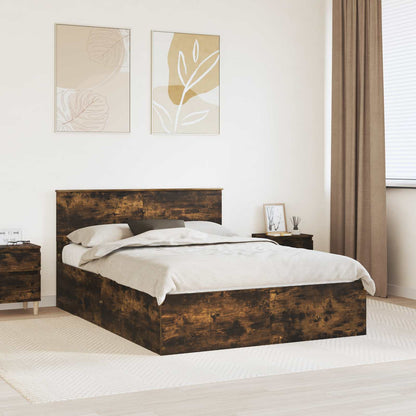 Struttura del letto Rovere fumé 150 x 200 cm Legno multistrato | homemem39