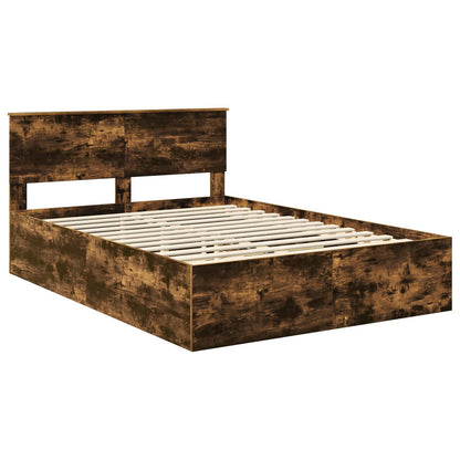 Struttura del letto Rovere fumé 150 x 200 cm Legno multistrato | homemem39