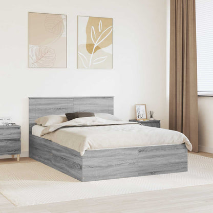 Struttura del letto con testiera Grigio Sonoma 150 x 200 cm