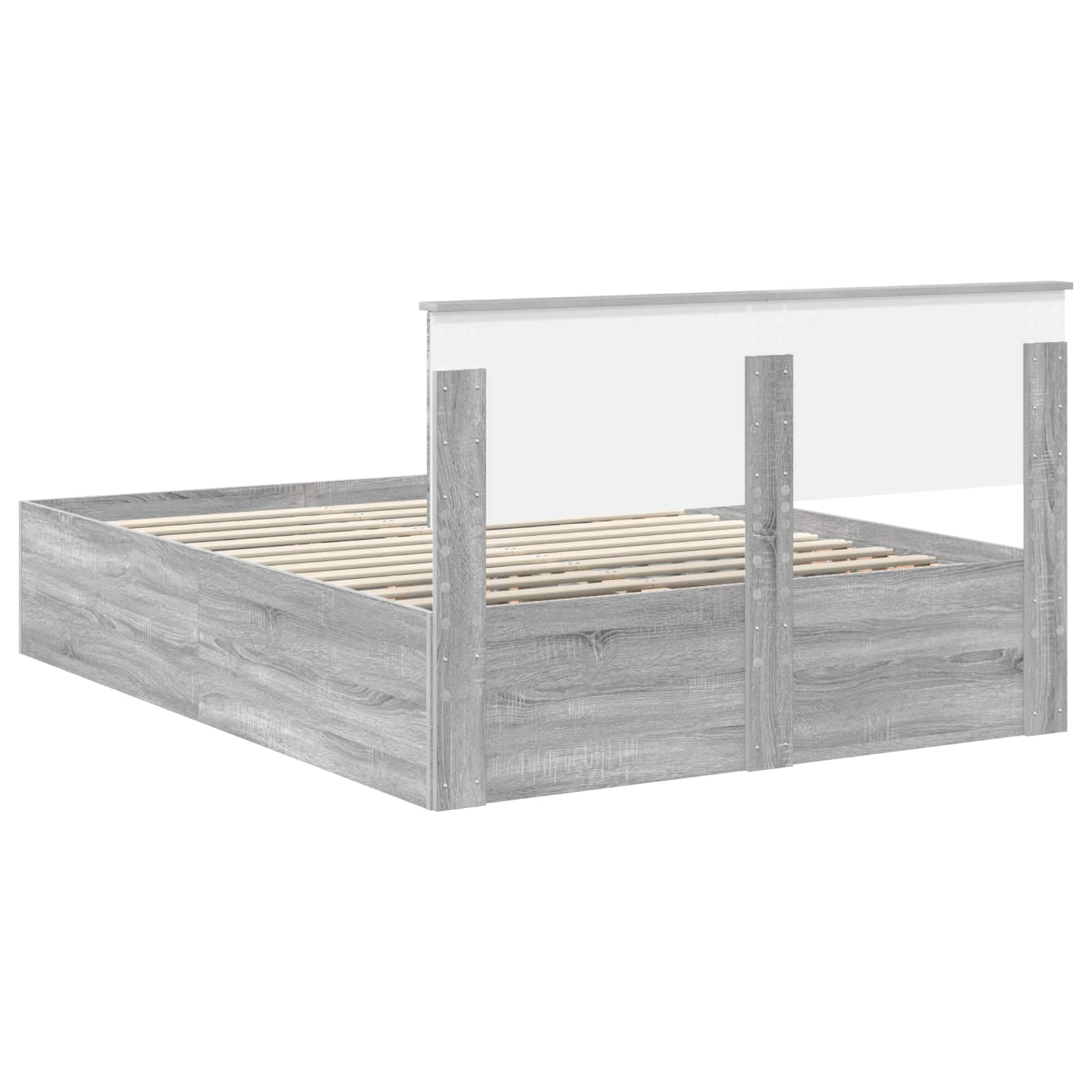 Struttura del letto con testiera Grigio Sonoma 150 x 200 cm | homemem39