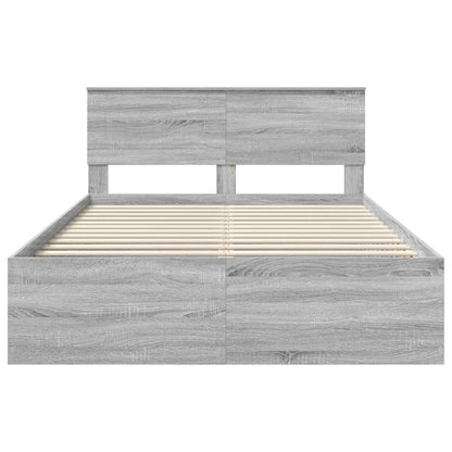 Struttura del letto con testiera Grigio Sonoma 150 x 200 cm