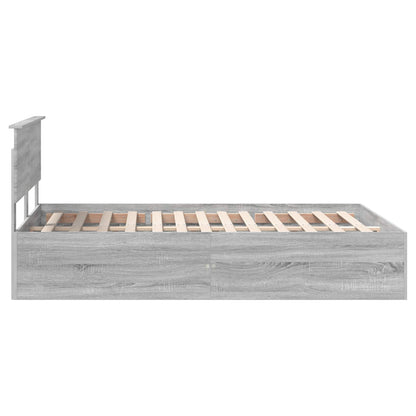 Struttura del letto con testiera Grigio Sonoma 150 x 200 cm | homemem39