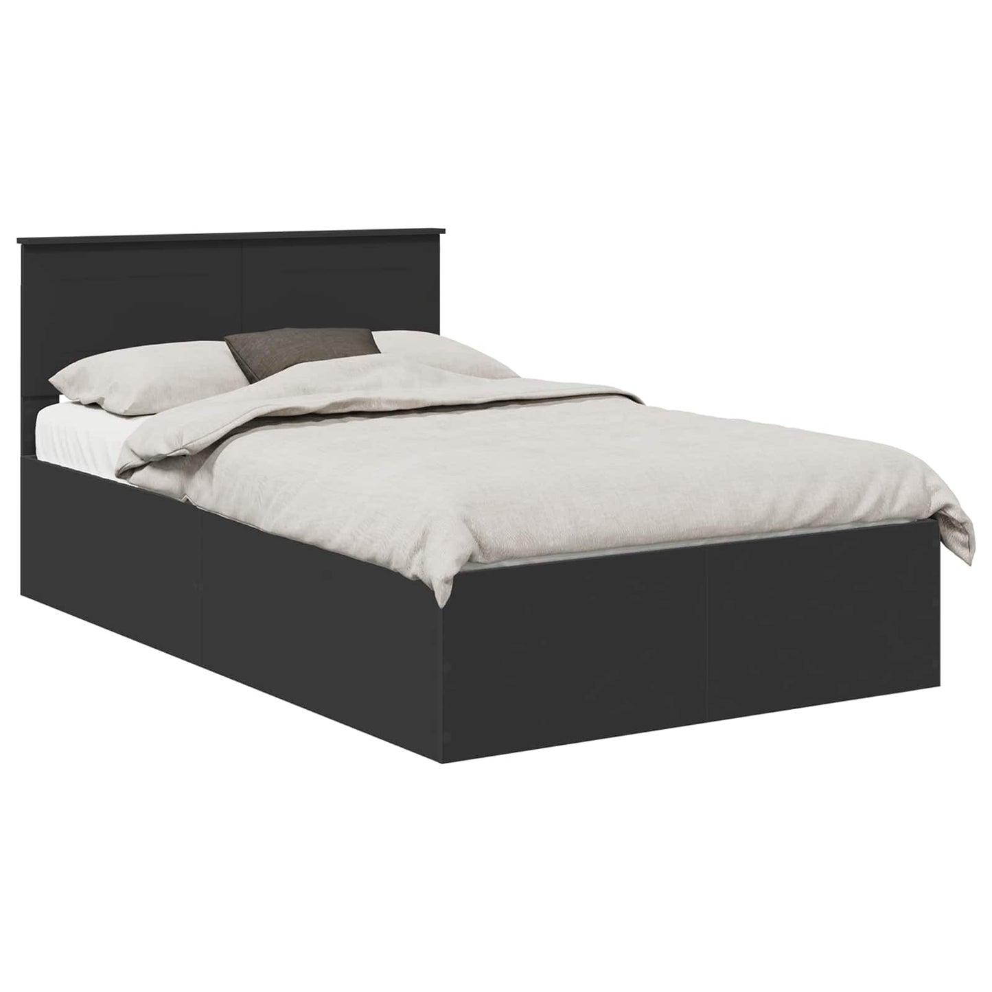 Struttura del letto Nero 135 x 190 cm Legno multistrato | homemem39